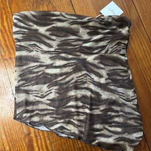 SUPRE Brown and Cream Animal Print Top